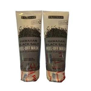 Lot 2 FREEMAN PEEL-OFF GEL MASK Hawaiian Black Salt Pore Cleansing 6 oz s5